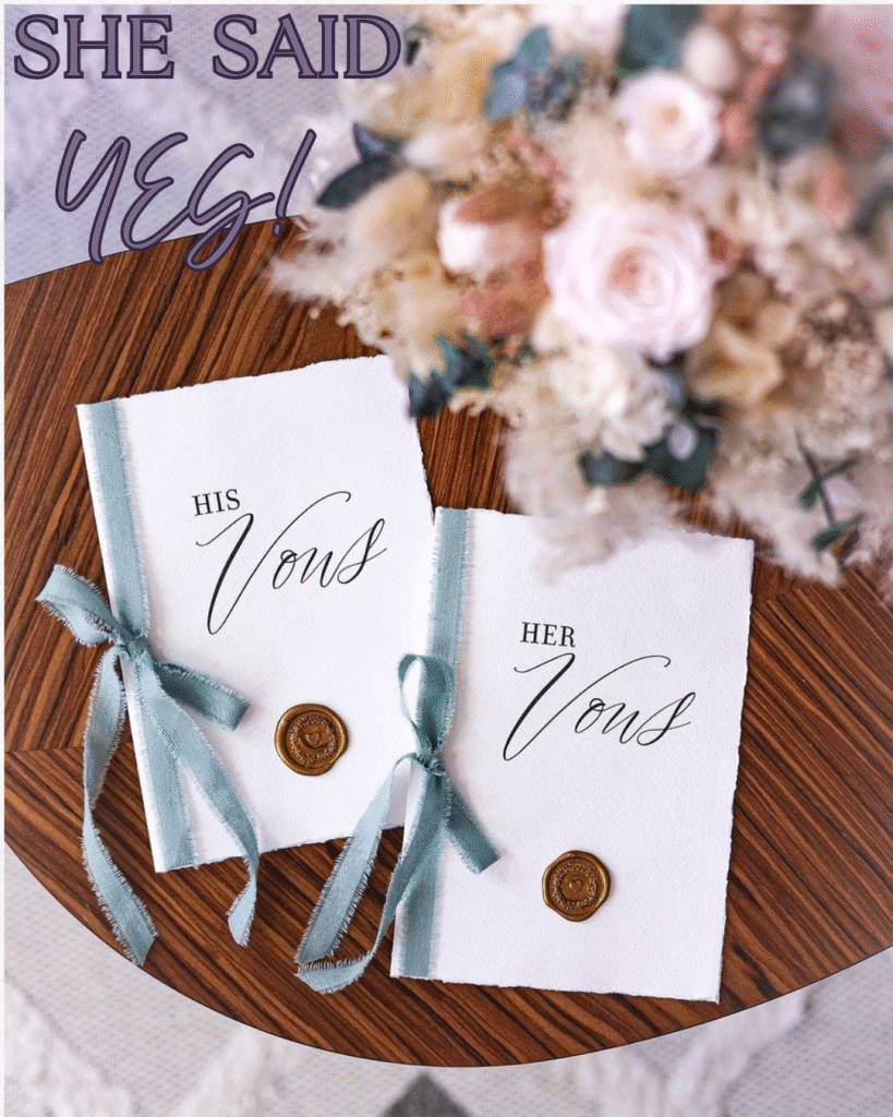His and hers book of vows for wedding planning
